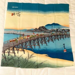 Toyota Scarf 26” Square with a Beautiful Japanese Scene - Could be Framed!